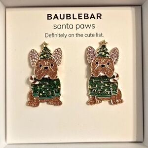 💚🔹️BaubleBar🔹️ Christmas Elf French Bulldog Boston Terrier Tangled in Lights